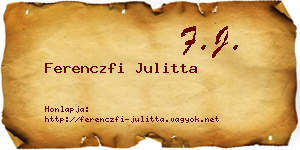 Ferenczfi Julitta névjegykártya